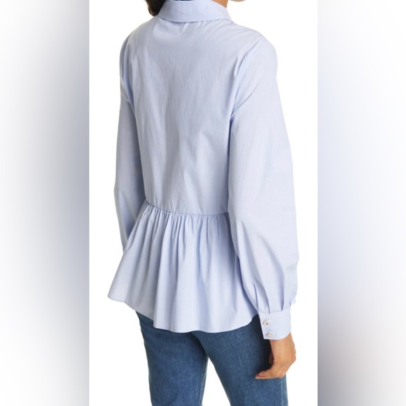 NWT TED BAKER LONDON Stripe Peplum Button-Up Shirt Women's SIZE 3 (US8-10) - Picture 3 of 15